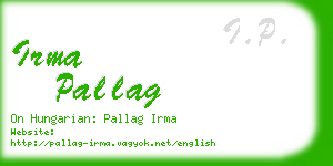 irma pallag business card